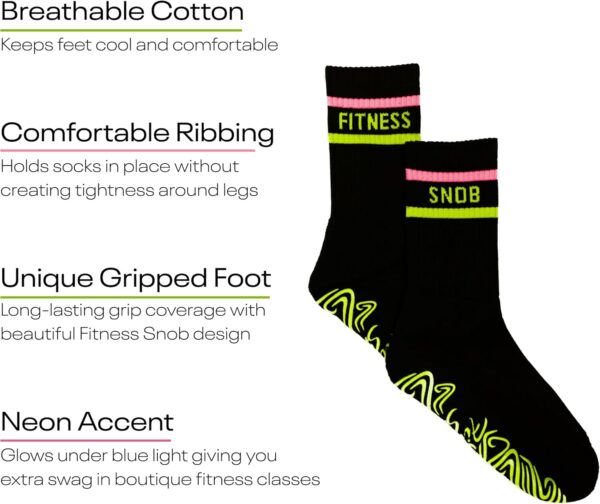 Got a Grip Premium Womens Neon Striped Grip Socks for Pilates, Barre, & Yoga, Socks for Women