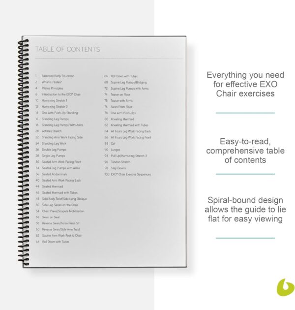 Balanced Body Exo Chair Guide, Pilates Exo Chair Guide for Workout Equipment, Exercise Manual for Home Gym or Studio Use
