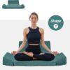 HOMBYS Meditation Cushion Foam Meditation Pillows for Sitting on Floor, Large Yoga Pillow for Adult, Meditation Mat with 2 Knee Cushions and Hip Support-3 Shapes for Different People-Supportive
