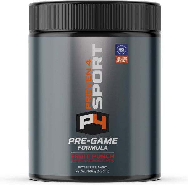 Proven4 Pre Workout Powder for Men and Women with Creatine - Beta Alanine - Caffeine, NSF Certified preworkout Energy Supplement Fruit Punch 30 Servings