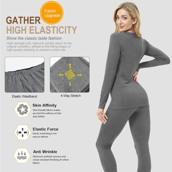 71Q8tXk48hL._AC_SL1500_.jpg Thermal Underwear for Women, Winter Warm Base Layer Compression Set, Fleece Lined Long Johns Running Skiing