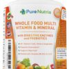 Whole Food MultiVitamin and Minerals with Probiotic Enzymes - 120 Multivitamins for Women and Men - Packed with WholeFood and Herbal Ingredients - Powerful Antioxidants for Digestive Support
