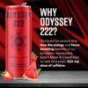 Odyssey Elixir - Odyssey 222 - Sparkling Energy Drink - 222 mg of Caffeine - Lion's Mane & Cordyceps - Energy & Focus - Endurance & Stamina - Nootropic - Pre Workout - Strawberry Watermelon