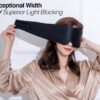 Fleur&Yang Silk Sleep Mask, Adjustable Blackout Sleeping Mask for Men Women, Soft Breathable 100% Mulberry Silk Fabric, Cooling Eye Cover Blindfold for DeepSleep or Meditation(Peaceful Black)