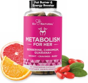 Metabolism for Her - Weight Loss Pills for Women - Appetite Suppressant, Fat Burner, Metabolism Booster - Combat Cravings & Lose Belly Fat - Berberine, Chromium Picolinate & Guarana - 60 Veg Capsules