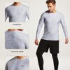 TSLA 3 Pack Men's Long Sleeve Pullover, Dry Fit Running Workout Shirts, Athletic Fitness & Gym Shirt
