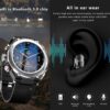 T92 Smart Watch with Earbuds MP3 Bluetooth Headset 3 in 1 1.28 Inch Smartwatch Built-in Wireless Earbuds Speaker Round Fitness Tracker Music Player Health Monitor (Silver)
