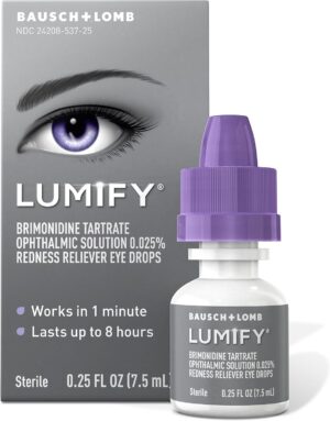 71QGbNAzLhL._AC_SL1500_.jpg LUMIFY Redness Reliever Eye Drops, For Whiter & Brighter Looking Eyes, 0.25 Fl Oz (7.5 mL)