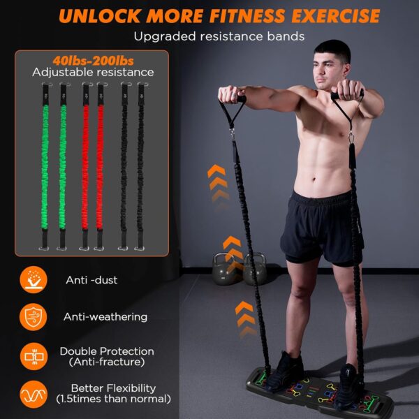 71QH8R5y9CL._AC_SL1500_.jpg KUYOU Portable Home Gym Workout Equipment, Push Up Board, Pilates Bar & Fitness Accessories with Resistance Bands for Upper Body Strength Training Full Body Workout at Home