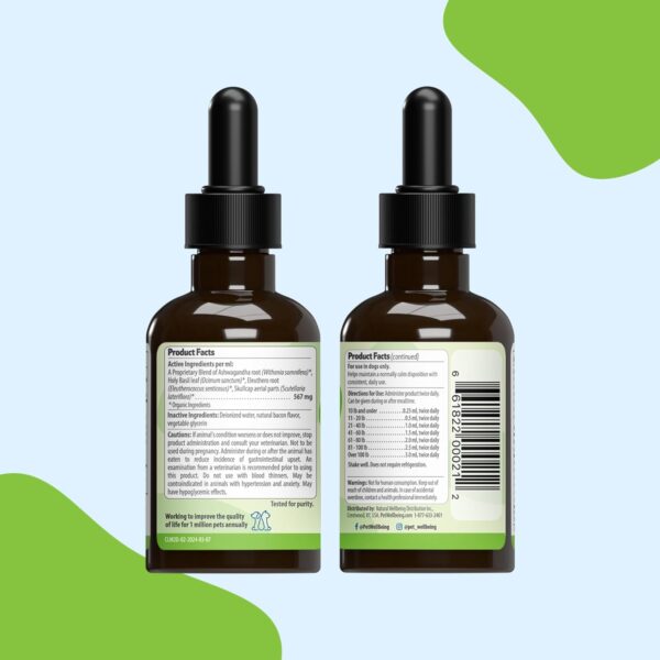 Pet Wellbeing Calming Care for Dogs - Calm Support, Relaxed Nervous System, Emotional Balance, Adaptogens, Ashwagandha, Holy Basil - Veterinarian-Formulated Herbal Supplement 2 fl oz (59 ml)