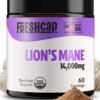 FreshCap Lions Mane Supplement Powder 14,000mg - Lions Mane Mushroom, Lions Mane Extract, Lion's Mane Mushroom, Mushroom Supplement for Focus & Memory, Organic Lions Mane Powder (60 Servings)