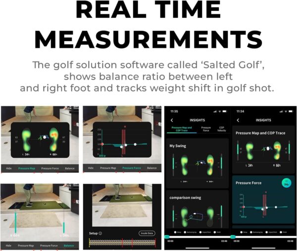 SALTED Smart Insole with Motion Sensor - Golf Swing Posture Analysis Trainer - Track Weight Shift for Improves Distance - Connects Phones & Tablet PCs via Bluetooth - iOS/Android App