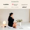 Mindful & Modern Large Meditation Cushion for Zafu Yoga - Meditation Pillow for Sitting on the Floor - Buckwheat Hull Filled Yoga Cushion with Removable, Washable 100% Cotton Cover and Carry Handle