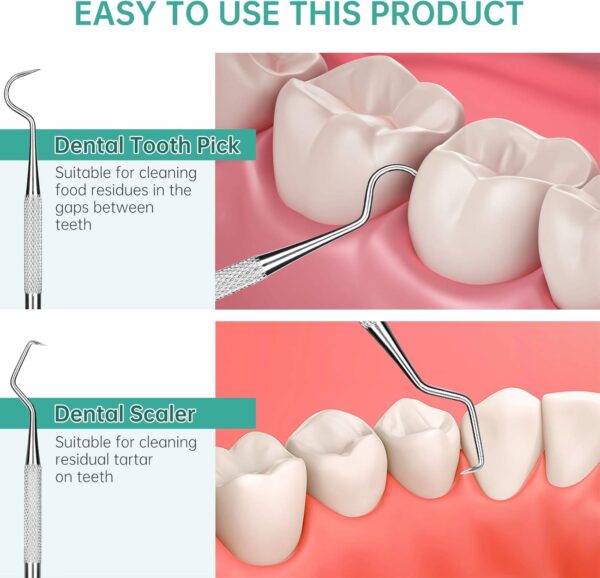 Professional Dental Scraper Tool - Dentist Pick, Medical Stainless Steel, Dental Tarter Scraper for Tooth Stains Remover, Dentist Home Use Tools