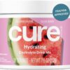 Cure Hydration | Plant-Based Electrolyte Drink Mix | No Added Sugar | FSA & HSA | Dehydration Relief Powder Made with Coconut Water | Non-GMO | Vegan | 28 Servings Jar - Watermelon