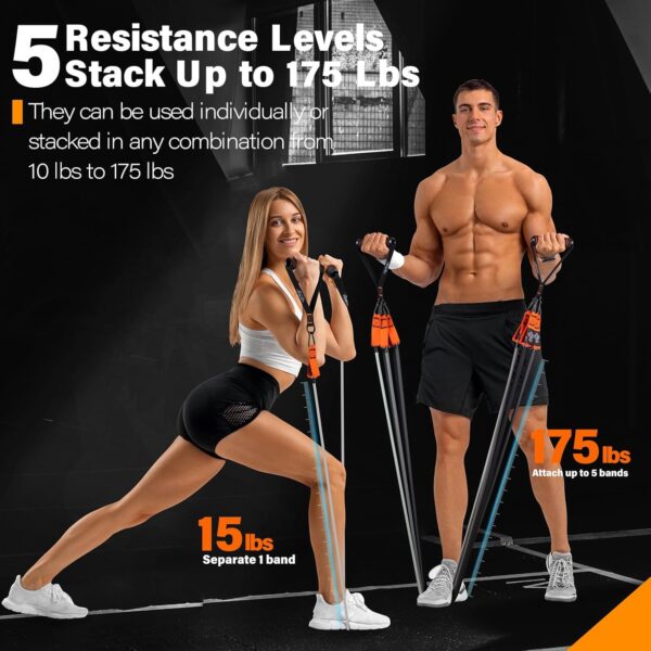 Resistance Bands, Heavy Exercise Bands with Handles, Fitness Bands for Working Out, Workout Bands for Men and Women, Weight Bands Set for Muscle Training, Strength, Yoga, Home Gym Equipment