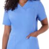Hanes Women's Scrubs Healthcare Top, Moisture-Wicking Stretch Scrub Shirts, Ribbed Back Panel