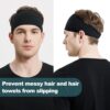 Running Headbands for Men（4 or 6 Pack, Mens Stretchy Headband for Football,Cycling,Basketball,Yoga,Fitness Workout Unisex Quick-Dry Sweatband