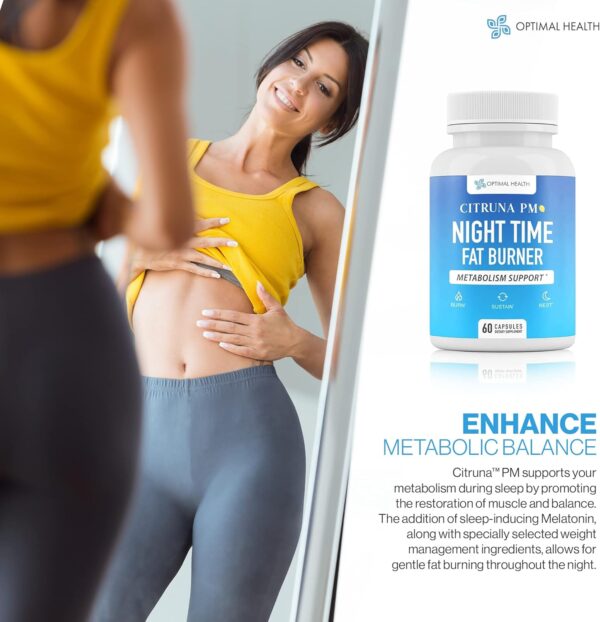 PM Night Time Weight Loss Supplement for Men & Women- Natural Weight Loss Pills Infused with Ashwagandha, Lemon Balm, 5-HTP - Appetite Control Night Time Fat Loss Pills - 60 Capsules
