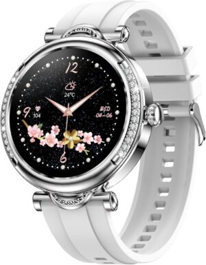 MIDDOW Smart Watches for Women,IP67 Waterproof Pedometer 1.27'' HD Outdoor Sport Fitness Tracker Watch with Heart Rate/Sleep Monitor, Compatible with iOS Android Phones (Silver)