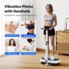MERACH Vibration Plate Exercise Machine, Vibrating Plate Machine for Lymphatic Drainage Weight Loss, Full Body Vibration Platform with Handrails, Exercise Equipment for Women