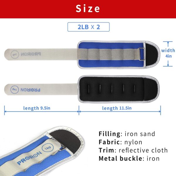 PROIRON Ankle Weights Wrist Leg Weights for Women Men 2/4/6/8LBS Reflective Ankle Weight Set for Fitness Exercise Jogging Aerobics