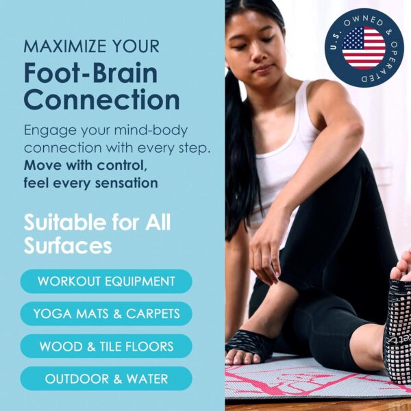 Tucketts Ballerina Ballet Socks for Women, NonSlip Toeless Pilates Grip Socks for Barre & Barefoot Workouts, Size 5-9, 1 Pair