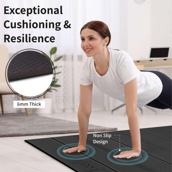 Foldable Yoga Mat - 6mm & 8mm Thick, Large, Lightweight, and Easy to Store - Anti-Slip Folding Exercise Mat for Yoga, Pilates, Home Workouts, and Floor Exercises