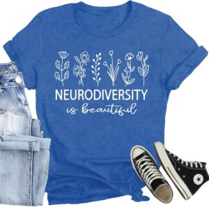 Autism Awareness Shirt Women Autistic Acceptance Puzzle T-Shirts Inspirational Special Education Tee Tops