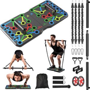 AERLANG Push Up Board, Portable Multi-Function Foldable 10 in 1 Push Up Bar, Push up Handles for Floor,Professional Push Up Strength Training Equipment