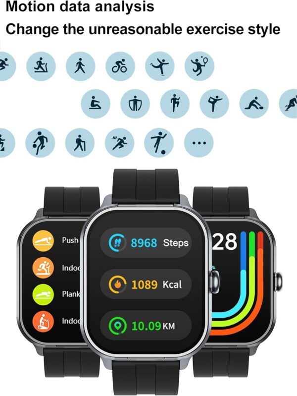 Smart Watch for Men with Earbuds Men Watches Blood Pressure Monitor Heart Rate Monitor Make/Answer Call Bluetooth Earphones Fitness Tracker Outdoor Sports Pedometer Calories Step Counter Waterproof