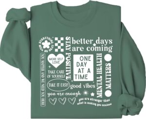 Mental Health Sweatshirt, Mental Health Awareness Supporter Crewneck Sweatshirt For Women Men