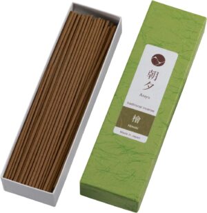Asayu Japan Traditional Incense Sticks Hinoki Cypress Fragrance Scent (40gr) for Morning Meditation, Relax or Yoga, Made in Japan (Hinoki 20gr)