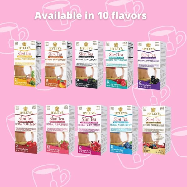 Hyleys Slim Tea Weight Loss Herbal Supplement with Pineapple - Cleanse and Detox - 50 Tea Bags (1 Pack)