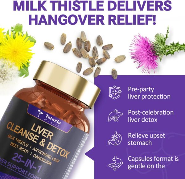 Liver Cleanse Detox & Repair 25-in-1 with Milk Thistle,Dandelion Root,Beetroot, Artichoke Extract for Liver Health Herb Liver Support Supplement Vitamins Zinc, Choline 90 Vegan Capsules