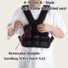 Weighted Vest for Women Men Kids, 6lbs/12lbs/4-10lbs Adjustable Weight Vest with Reflective Stripes, Upgrade Strength Training Vest for Running, Body Workout, Jogging, Cadio, Walking