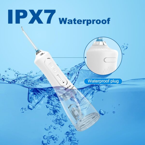 Water Flosser for Teeth, 300ML Cordless Oral Irrigator Rechargeable Dental Flosser Teeth Picks with 5 Modes 5 Jet Tips,IPX7 Waterproof Teeth Cleaner for Braces Gum Care, Home Travel Use