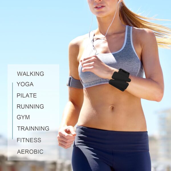 Prodigen Wrist & Ankle Weights for Women, Wearable Silicon Arm & Leg Weights, Size Adjustable Ankle Weights，Wearable Bracelet for Strength Training Walking Running Yoga Pilates Jogging for Men Set of 2