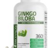 Bronson Ginkgo Biloba Extra Strength Supports Brain Function & Memory Support, 360 Vegetarian Capsules