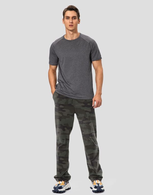 Pudolla Men's Cotton Yoga Sweatpants Athletic Lounge Pants Open Bottom Casual Jersey Pants for Men with Pockets