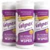 Wipex The Original Natural Fitness Equipment Wipes for Personal Use, Lavender and Vinegar, 3 Canisters of 186 Wipes