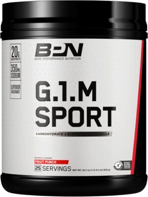 BARE PERFORMANCE NUTRITION, BPN G.1.M Go One More Sport, Endurance Training Fuel, Fruit Punch, Superior Carbohydrate Source & Electrolyte Formula, Reduce Fatigue, 25 Servings