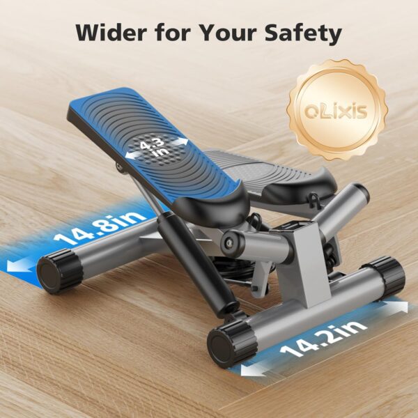 OLIXIS Mini Stepper with Resistance Bands, Twist Stair Steppers for Exercise at Home, Portable Full Body Workout Stepper Machine Adjustable Foot Stepper for Fitness