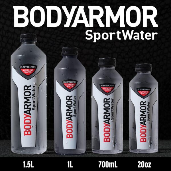 BODYARMOR SportWater Alkaline Water, Superior Hydration, High Alkaline Water pH 9+, Electrolytes, Perfect for your Active Lifestyle, 700mL (Pack of 24)