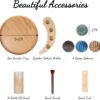 Melonva Mini Zen Garden for Desk 9.5''x9.5'' Automatic Desk Zen Garden Accessories Zen Sand Garden Bamboo Sand Tray Therapy Kit Zen Office Decor Meditation Room Decor with 4 Stamp Spheres