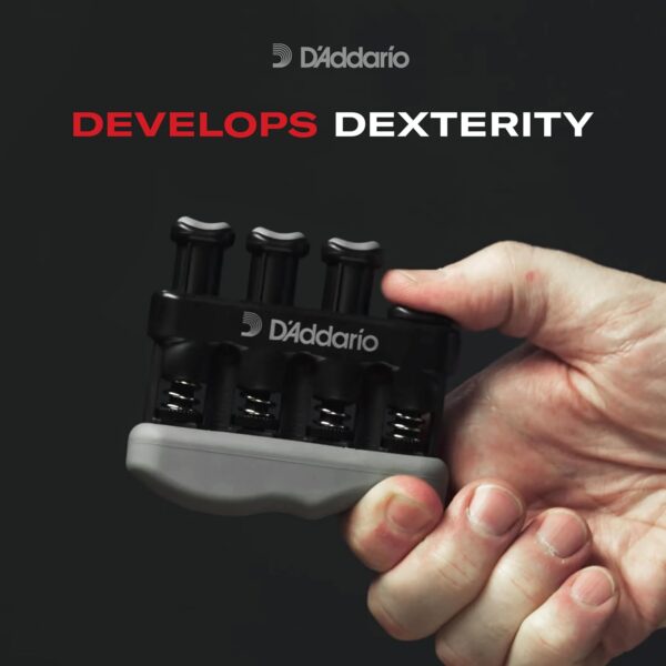 D'Addario Accessories Hand Exerciser–Improve Dexterity and Strength in Fingers, Hands, Forearms- Adjust Tension Per Finger– Simulated Strings Help Develop Calluses- Comfortable Conditioning