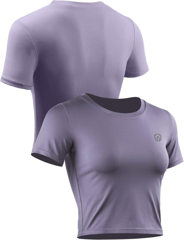 NELEUS Women's Running Crop Tank Tops Dry Fit Workout Athletic Crop Shirts Pack of 3