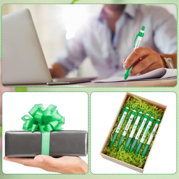 Ctosree Mental Health Awareness Pens Gifts Bulk 12 Style Green Ribbon Retractable Gel Pens Black Ink Mental Health Awareness Accessories Favors Items for Office Charity Stuffers(120 Pcs)