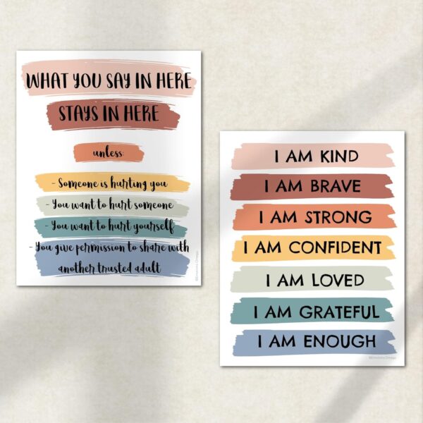 EmotionsOmega 8 Large Psychology Posters Therapy Office Decor School Counselor or Psychologist Wall Art Prints Positive Quotes Mindfulness Mental Health Bundle for Classroom Home Unframed 11x14 inch