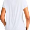 SANTINY Short Sleeve Workout Tops for Women Loose Yoga T-Shirts Sun Protection Breathable Running Athletic Tee Shirts
